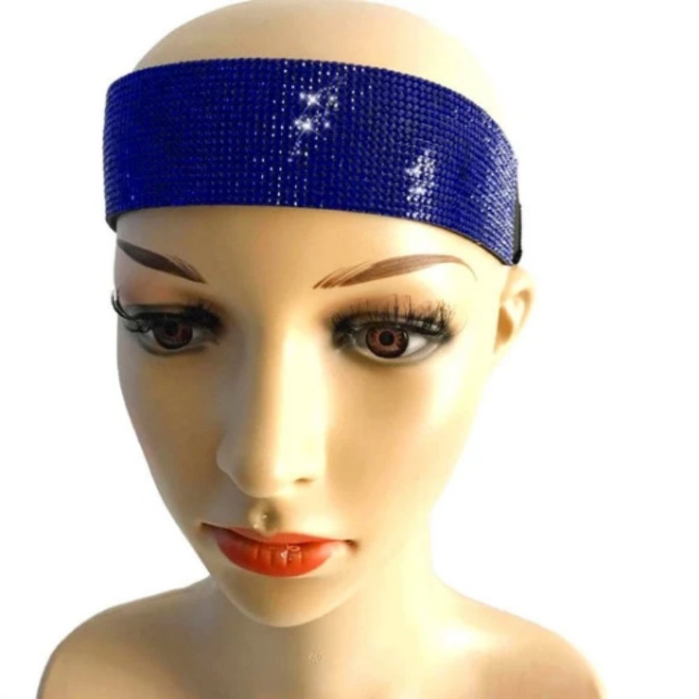 Rhinestone Headband Flat Wide Band Headband Crystal Headband